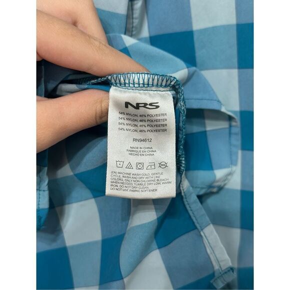 NRS Long-Sleeve Guide Checkered Silkweight Lightweight Button Up Shirt Women's L - Picture 7 of 12